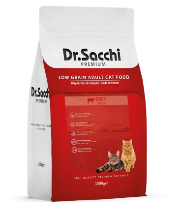 Dr. Sacchi Sığır Etli Yetişkin Kedi Maması 1.5 Kg X 3 Adet