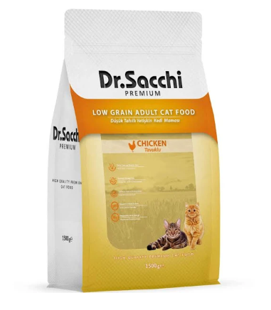 Dr. Sacchi Tavuklu Yetişkin Kedi Maması 1.5 Kg X 3 Adet
