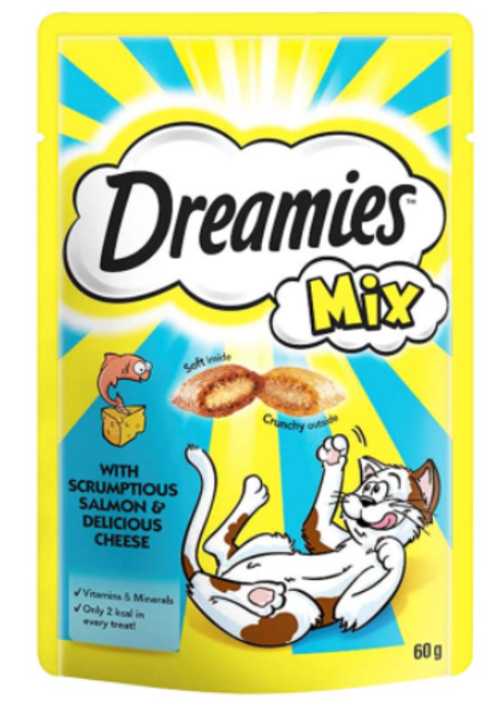 Dreamies - Dreamies Somon Peynir Mix Kedi Ödülü 60 Gr X 6 Adet