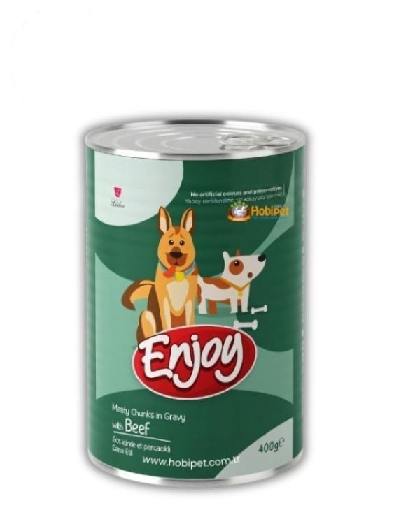 Enjoy Sos İçinde Et Parçacıklı Dana Etli Köpek Konservesi 400 gr