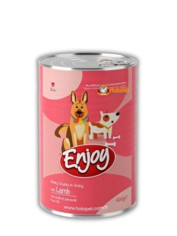 Enjoy Sos İçinde Et Parçacıklı Kuzu Etli Köpek Konservesi 400 gr