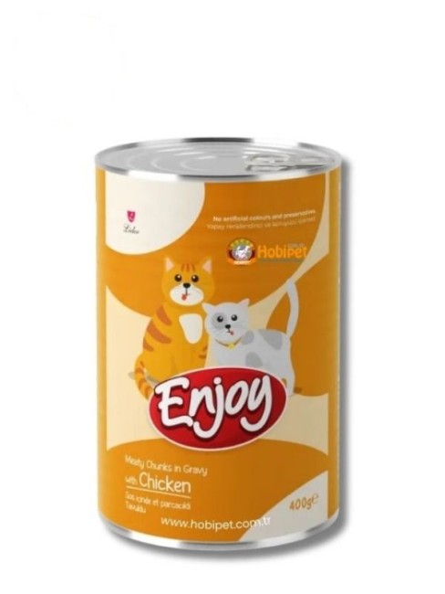 Enjoy - Enjoy Sos İçinde Et Parçacıklı Tavuklu Yetişkin Kedi Konservesi 400 gr