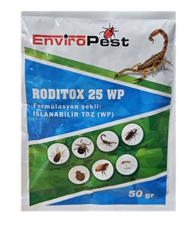 Enviro Pest - Enviro Pest Roditox 25 Wp Toz Kene Pire Akrep Ve Tahtakurusu İlacı 50 Gr