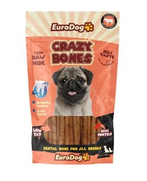 Eurodog Crazy Bone Natural Burgu Çubuk 20 Li X 6 Adet