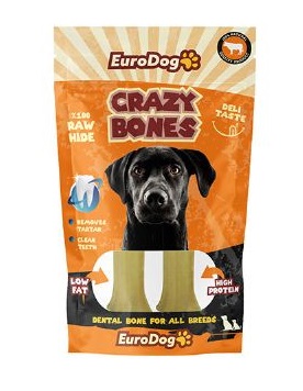Eurodog - Eurodog Crazy Bone Pres Kemik Köpek Ödülü 10 Cm 100 Gr X 6 Adet