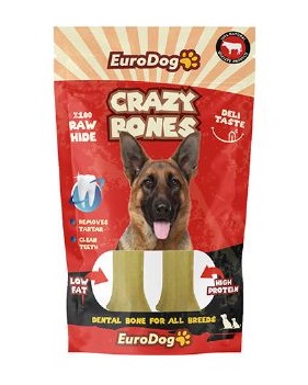 Eurodog Crazy Bone Pres Kemik Köpek Ödülü 15 Cm 2 Li X 6 Adet