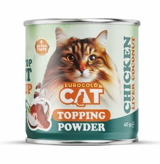 Eurogold - Eurogold Cat Topping Tavuk Ciğerli Ve Kokonatlı Mama Sosu 60 Gr X 8 Adet