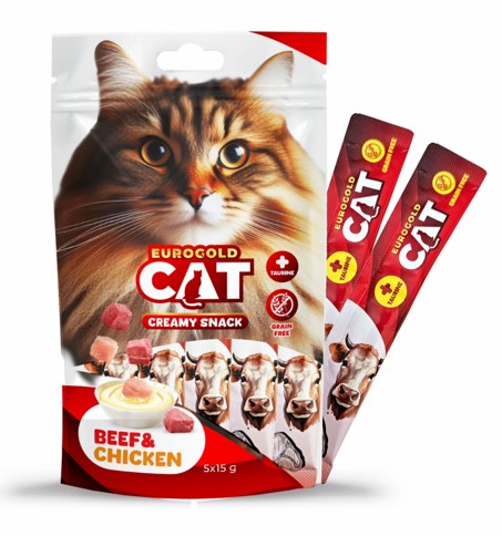 Eurogold Dana Tavuk Krema Kedi Ödülü 15 Gr 5 Li X 12 Adet