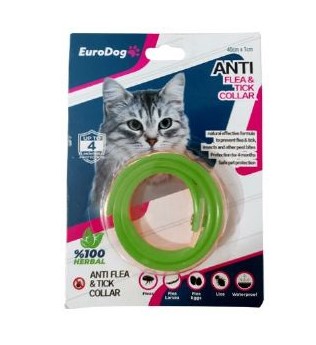 Eurogold - Eurogold Doğal Pire Ve Kene Tasması Kedi 40 Cm Yeşil X 10 Adet