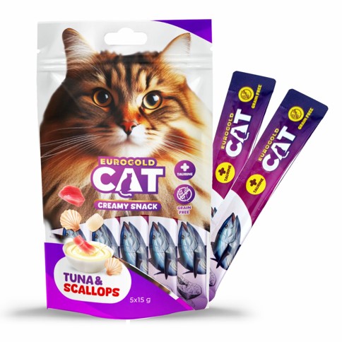 Eurogold - Eurogold Ton Deniz Tarağı Krema Kedi Ödülü 15 Gr 5 Li X 12 Adet