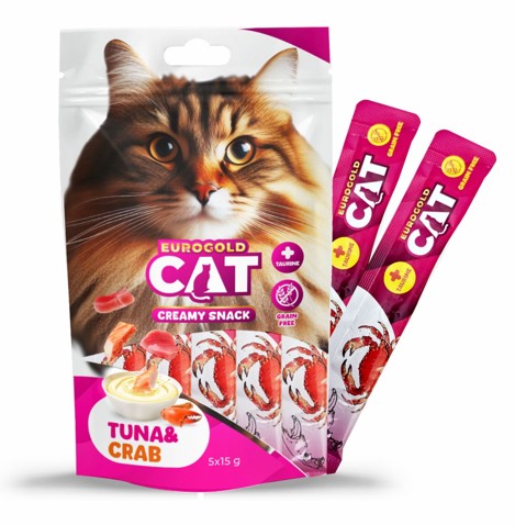 Eurogold - Eurogold Ton Yengeç Krema Kedi Ödülü 15 Gr 5 Li X 12 Adet