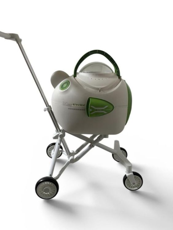 Ewox Astronot Model Fanlı Evcil Hayvan Taşıma Arabası P50-B Beyaz Yeşil