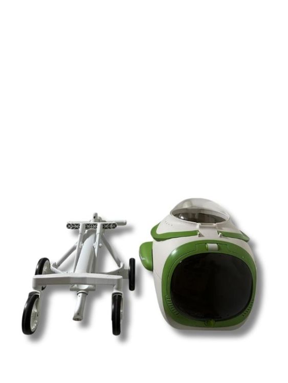 Ewox Astronot Model Fanlı Evcil Hayvan Taşıma Arabası P50-B Beyaz Yeşil