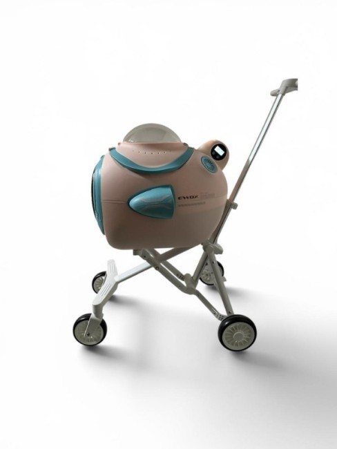 Ewox Astronot Model Fanlı Evcil Hayvan Taşıma Arabası P50-P Pembe Turkuaz - Thumbnail