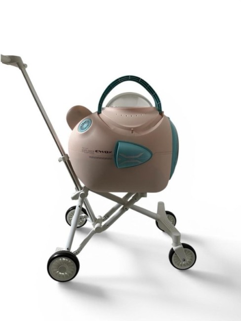 Ewox Astronot Model Fanlı Evcil Hayvan Taşıma Arabası P50-P Pembe Turkuaz - Thumbnail