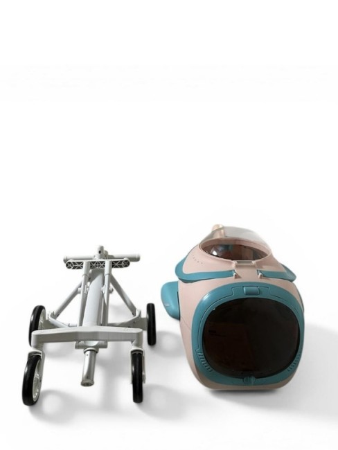 Ewox Astronot Model Fanlı Evcil Hayvan Taşıma Arabası P50-P Pembe Turkuaz - Thumbnail