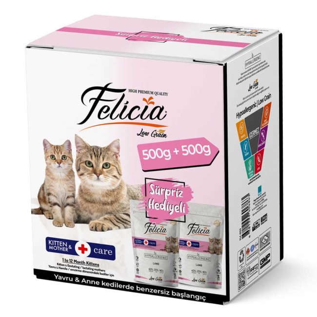 Felicia - Felicia Kuzu Etli Yavru Kedi Maması 500+500 Gr