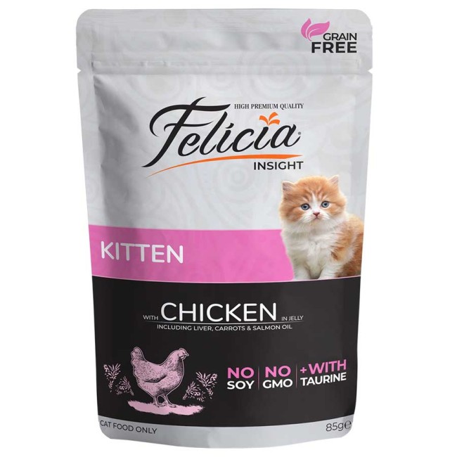 Felicia - Felicia Tavuklu Yavru Kedi Pouch Mama 85 Gr x 12 Adet