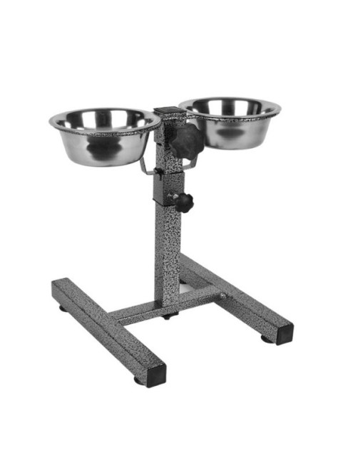 Flip - Flip KE-3314A Yüksekliği Ayarlanabilir İkili Çelik Mama ve Su Kabı 470 Ml