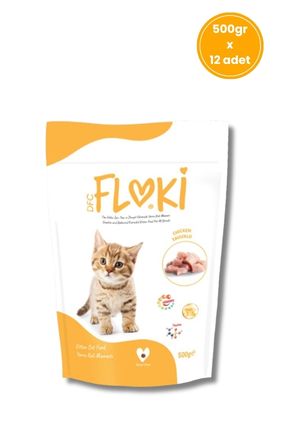 Floki - Floki Kitten Tavuklu Yavru Kedi Maması 500 Gr X 12 Adet