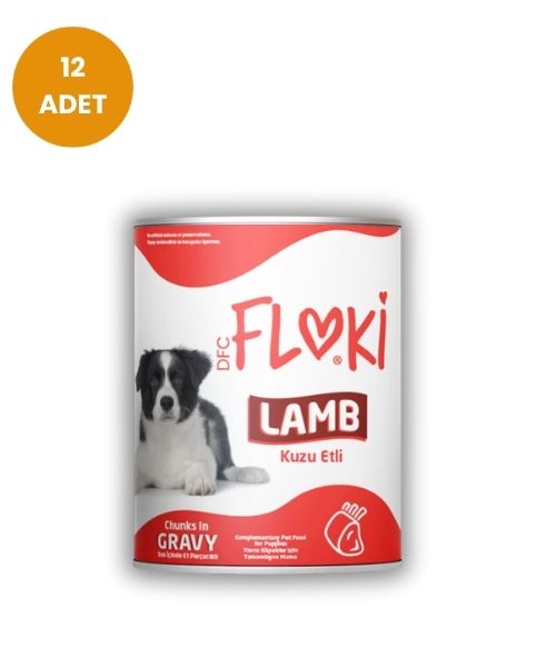 Floki Kuzu Etli Yavru Köpek Konservesi 400gr x 12 Adet