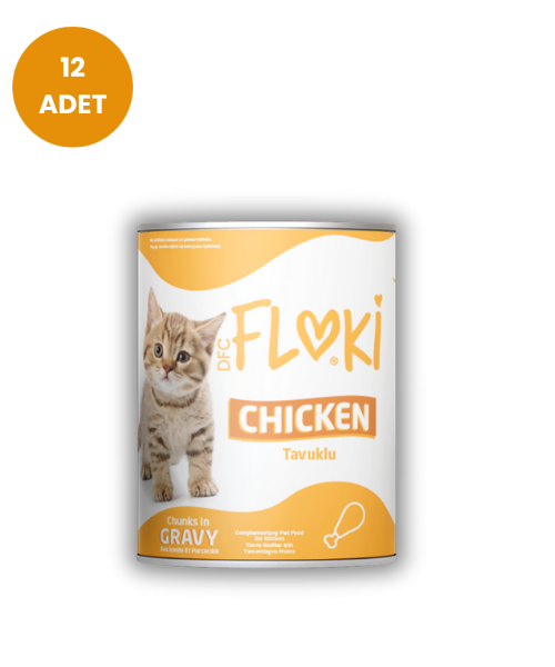 Floki - Floki Tavuklu Yavru Kedi Konservesi 400gr x 12 Adet