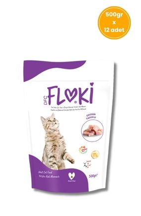 Floki - Floki Tavuklu Yetişkin Kedi Maması 500 Gr X 12 Adet