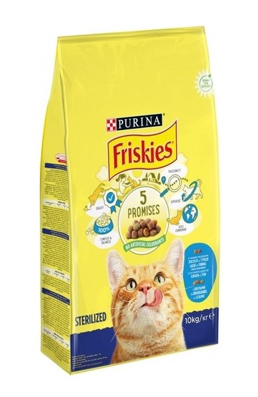 Purina - Friskies Sebzeli Somonlu ve Ton Balıklı Yetişkin Kedi Maması 10 Kg