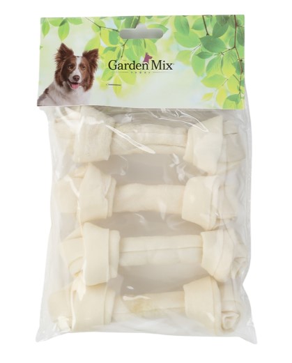 Gardenmix - Gardenmix Beyaz Düğümlü Deri Kemik 5 Gr Gr 4 Lü