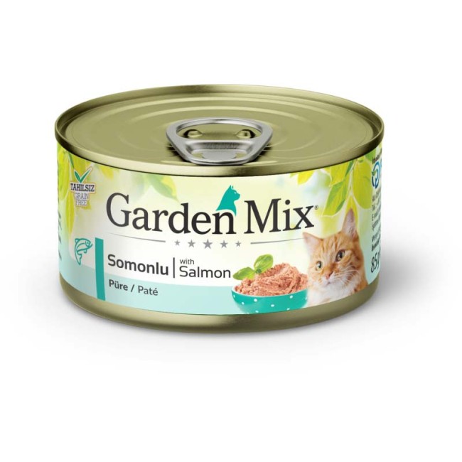 Gardenmix - Gardenmix Kıyılmış Somonlu Kedi Konserve 85 Gr X 12 Adet