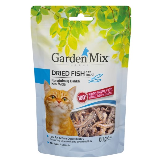 Gardenmix Kurutulmuş Balıklı Kedi Ödülü 60 Gr X 12 Adet