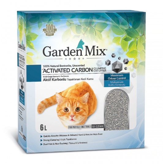 Gardenmix Kutulu Aktif Karbonlu Marsilya Sabun Kokulu Bentonit Kedi Kumu 6 Litre