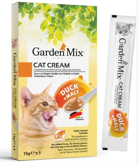 Gardenmix Ördek Malt Krema Kedi Ödülü 5 Li 15 Gr X 11 Adet