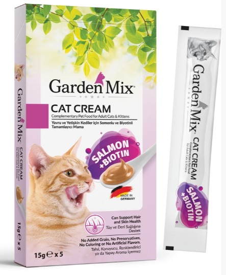 Gardenmix Somon Biotin Krema Kedi Ödülü 5 Li 15 Gr X 11 Adet