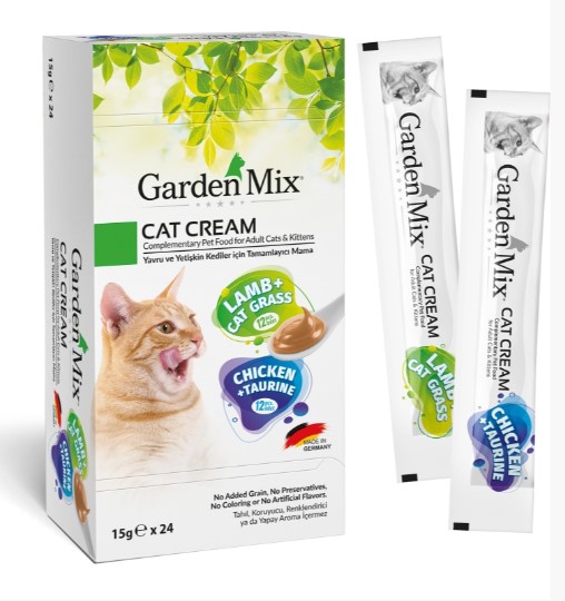 Gardenmix Xxl Kuzulu Kedi Otlu Ve Tavuklu Taurin Krema Kedi Ödülü 24 Lü 15 Gr