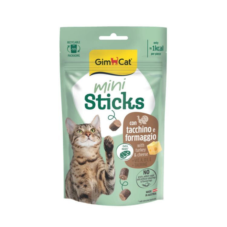 GimCat Mini Sticks Hindili ve Peynirli Kedi Ödül Maması 50gr