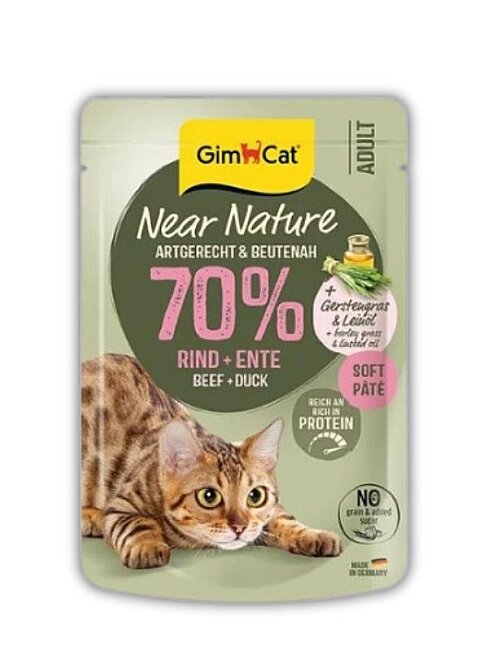 Gimcat - Gimcat Near Nature Sığır Etli Ve Ördekli Kedi Pouch Maması 85 Gr