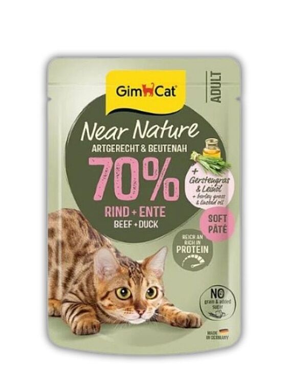 Gimcat Near Nature Sığır Etli Ve Ördekli Kedi Pouch Maması 85 Gr