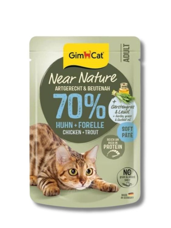 GimCat Near Nature Tavuklu & Alabalıklı Kedi Pouch Maması 85 Gr
