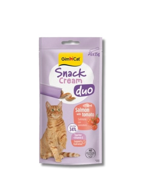 Gimcat - GimCat Snack Cream Duo Somonlu ve Domatesli Krema Kedi Ödülü 15 g (6’lı)