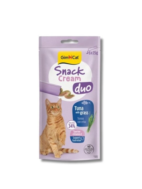 Gimcat - GimCat Snack Cream Duo Ton Balıklı ve Çimenli Krema Kedi Ödülü 15 g (6’lı)