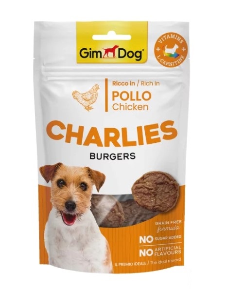 Gimdog - Gimdog Charlies Burgers Tavuklu Tahılsız Ve Şekersiz Köpek Ödül Maması 70gr
