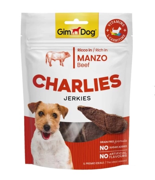Gimdog - Gimdog Charlies Jerkies Sığır Etli Tahılsız Ve Şekersiz Köpek Ödül Maması 70gr