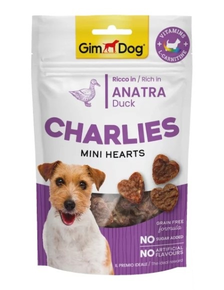 Gimdog Charlies Mini Hearts Ördekli Tahılsız Ve Şekersiz Köpek Ödül Maması 70gr