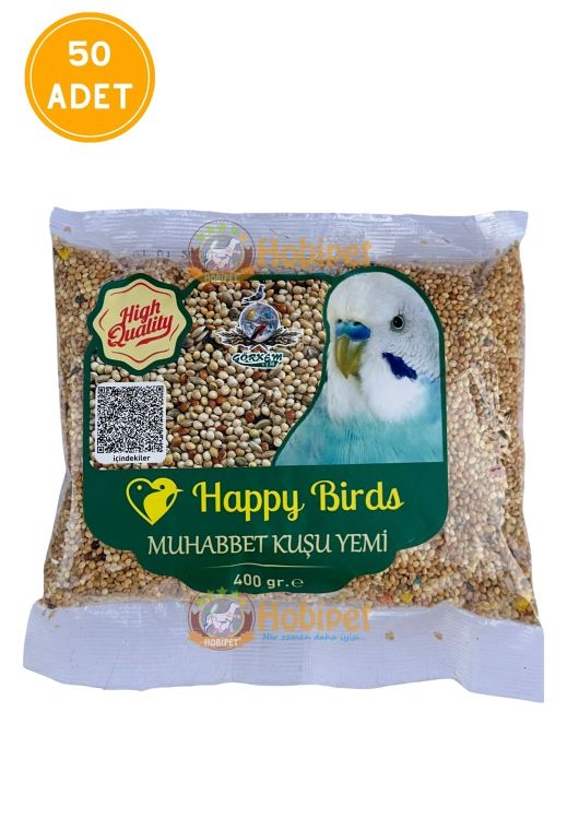 Happy Birds Karışık Muhabbet Yemi 400 Gr X 50 Adet