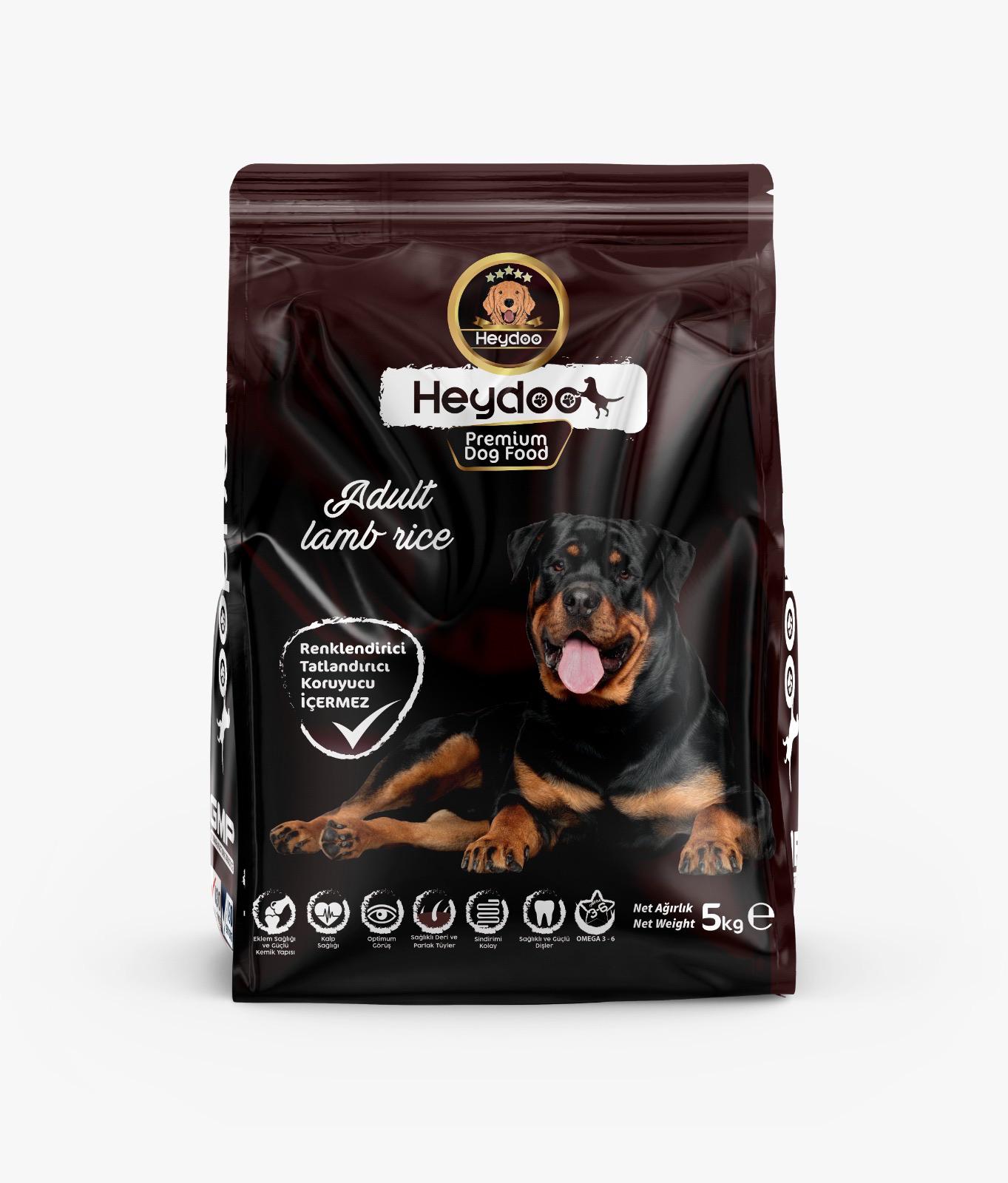 Heydoo Kuzu Etli Pirinçli Yetişkin Köpek Maması 5 Kg