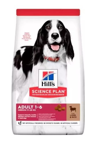 Hills - Hills Kuzu Etli Pirinçli Orta Irk Yetişkin Köpek Maması 14 Kg