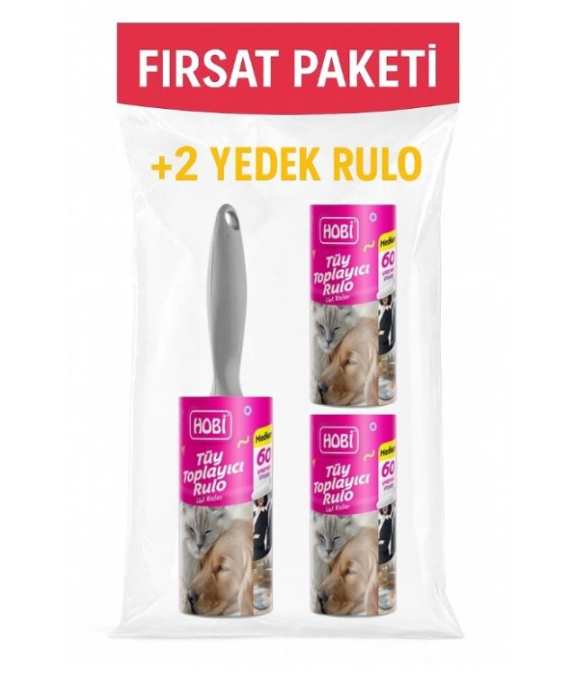 Hobi Tüy Toplama Rulosu 10 cm (Medium Boy) – 60 Yaprak 2 Yedekli