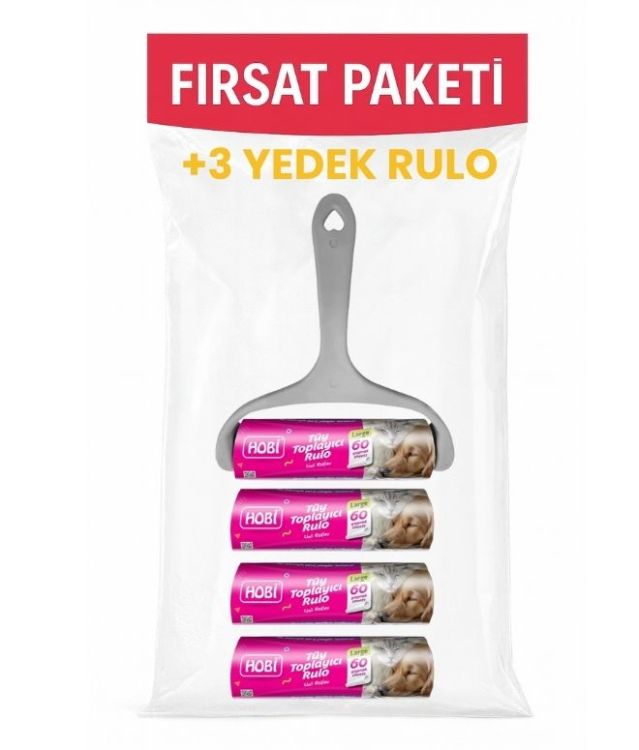 Hobi Tüy Toplama Rulosu 16 cm (Large Boy) – 60 Yaprak 3 Yedekli