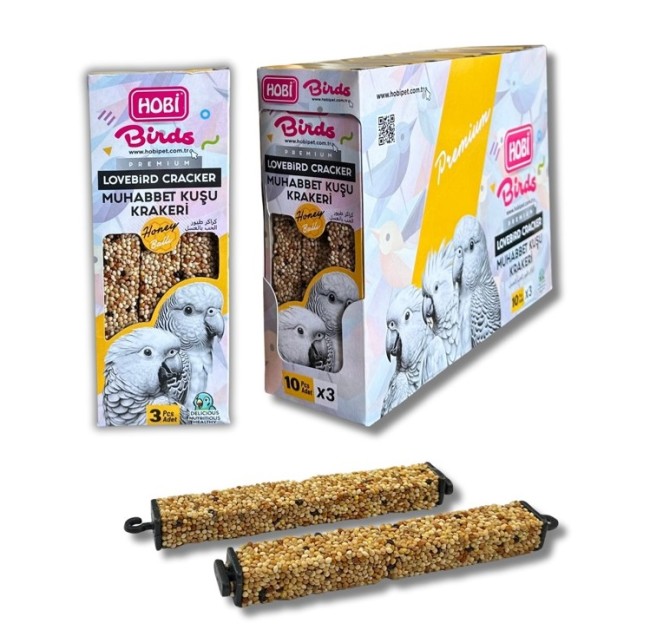 Hobi - Hobi Ballı Muhabbet Kuşu Krakeri 3 Lü X 10 Adet
